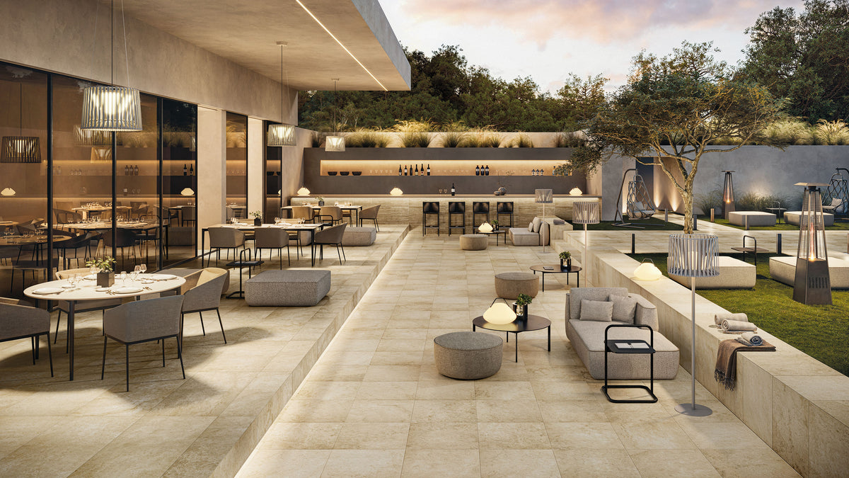 Frontier20 Pavers: Travertine Cross Cut Beige