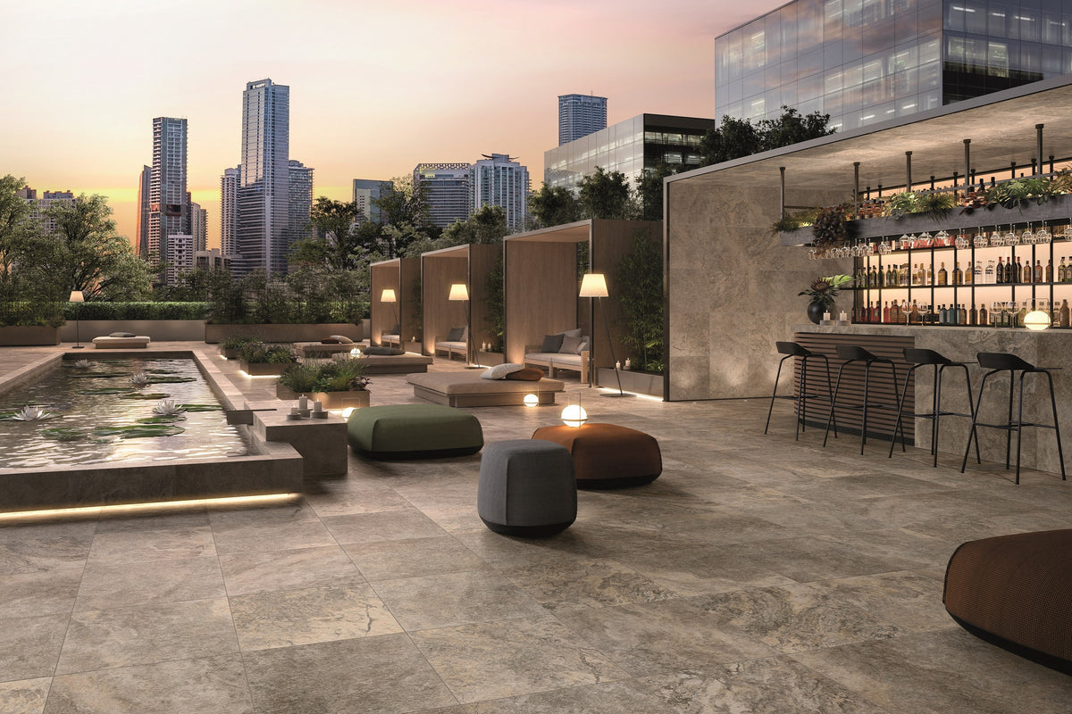 Frontier20 Pavers: Travertine Cross Cut Silver