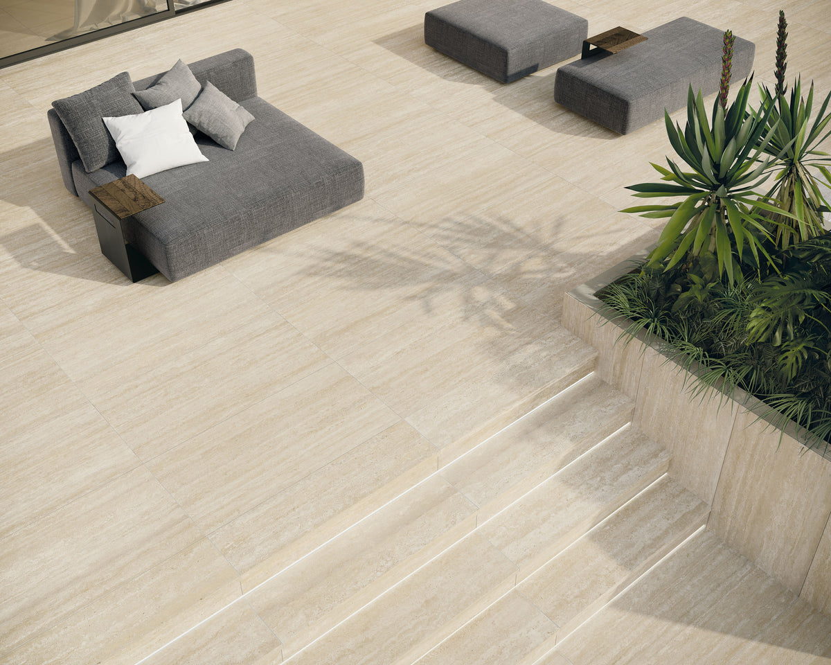 Frontier20 Pavers: Travertine Vein Cut Beige