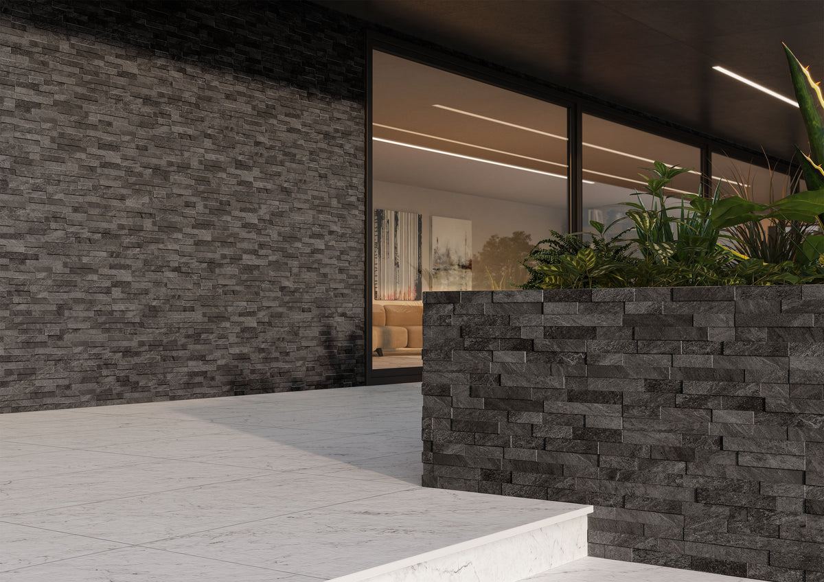 Veneer Ledgestone: Urban Explore Volcanic Black